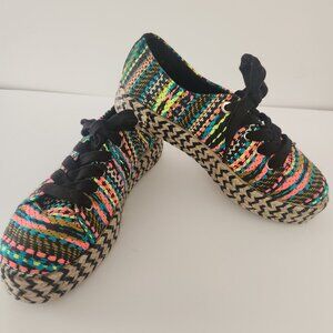 Circus Sam Edelman Brandon Neon Woven Espadrille Platform Sneakers 8 Festival